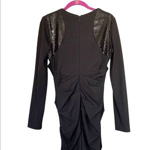 Nicole Miller Rouched Sequin Dress Size Large Stretchy Great Condition